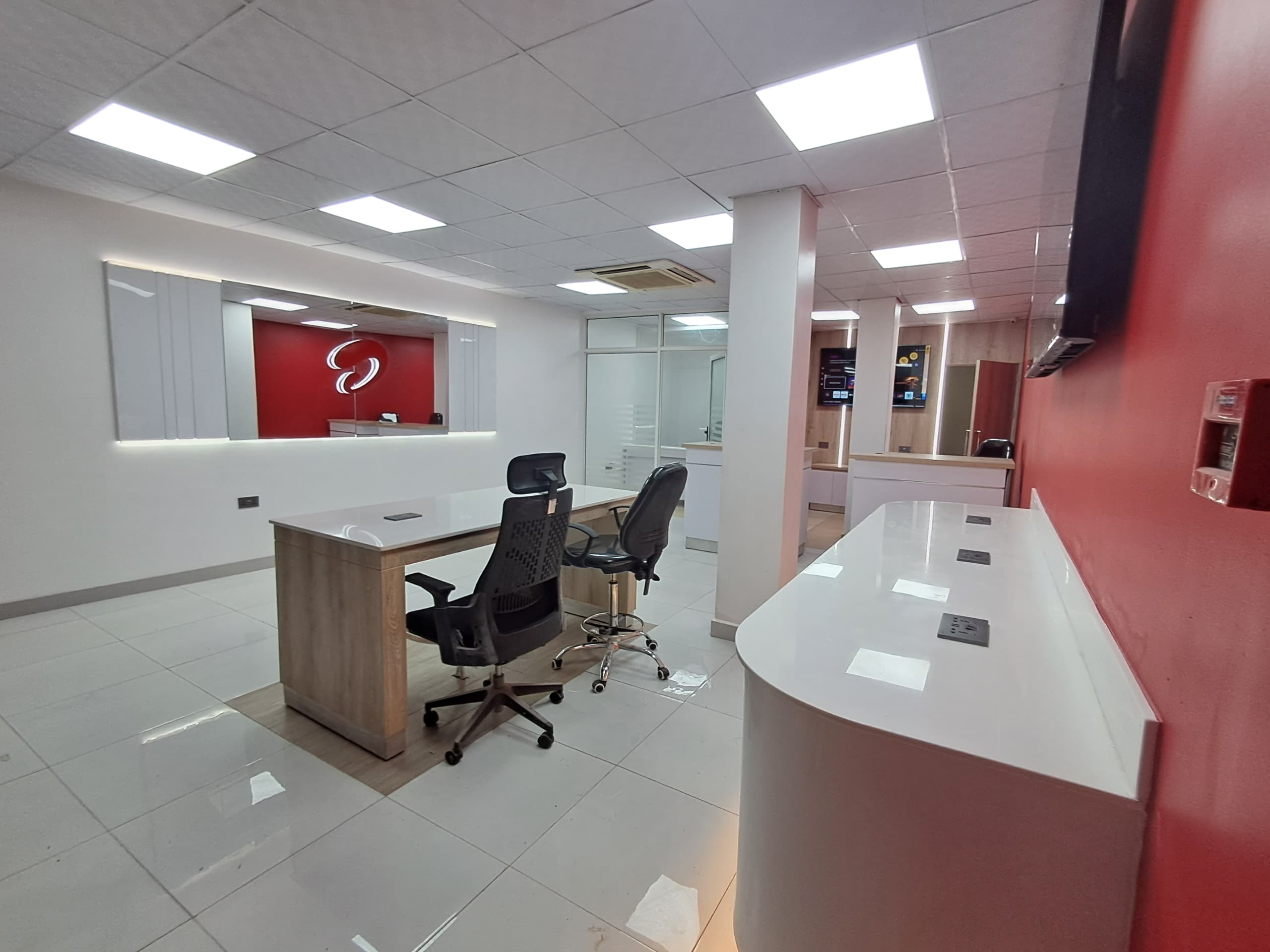 Completed open-plan office fit-out in Kampala